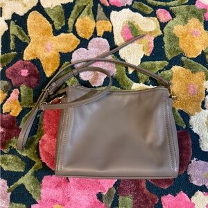 Quince Italian Leather Triple Compartment Crossbody in Mink